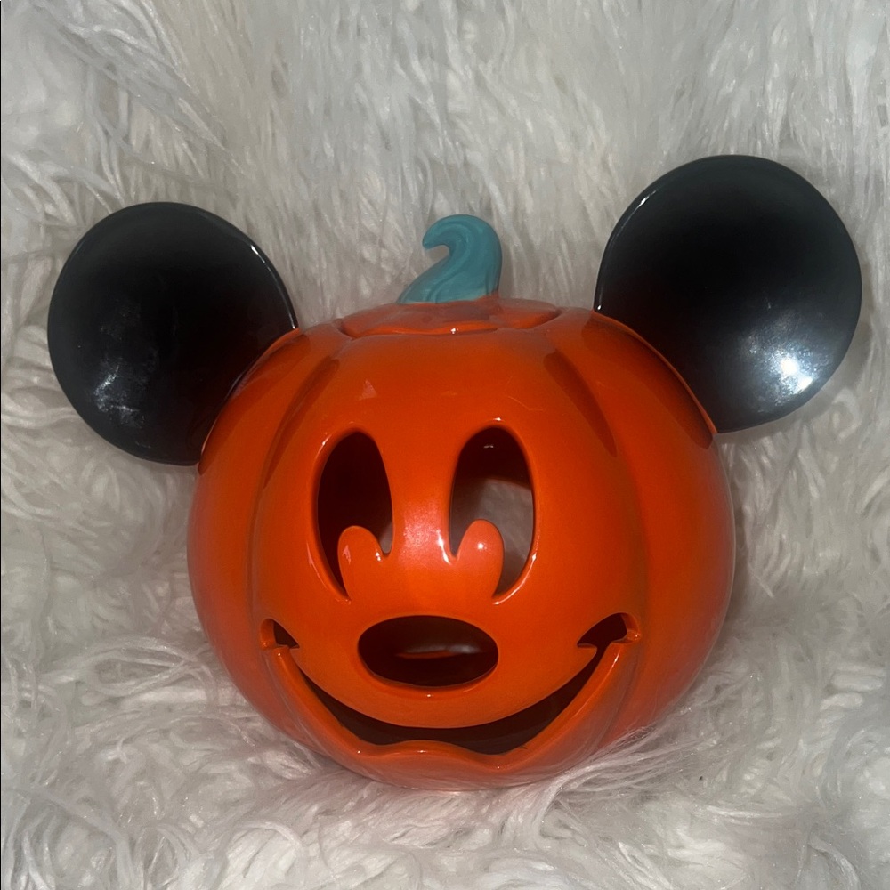 Like New Disney Mickey Mouse Pumpkin Candle Holder